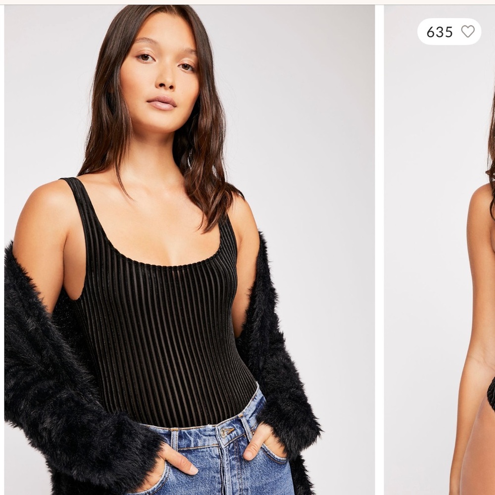 NWT ONLY HEARTS Velvet Rib Low Black Bodysuit sz S